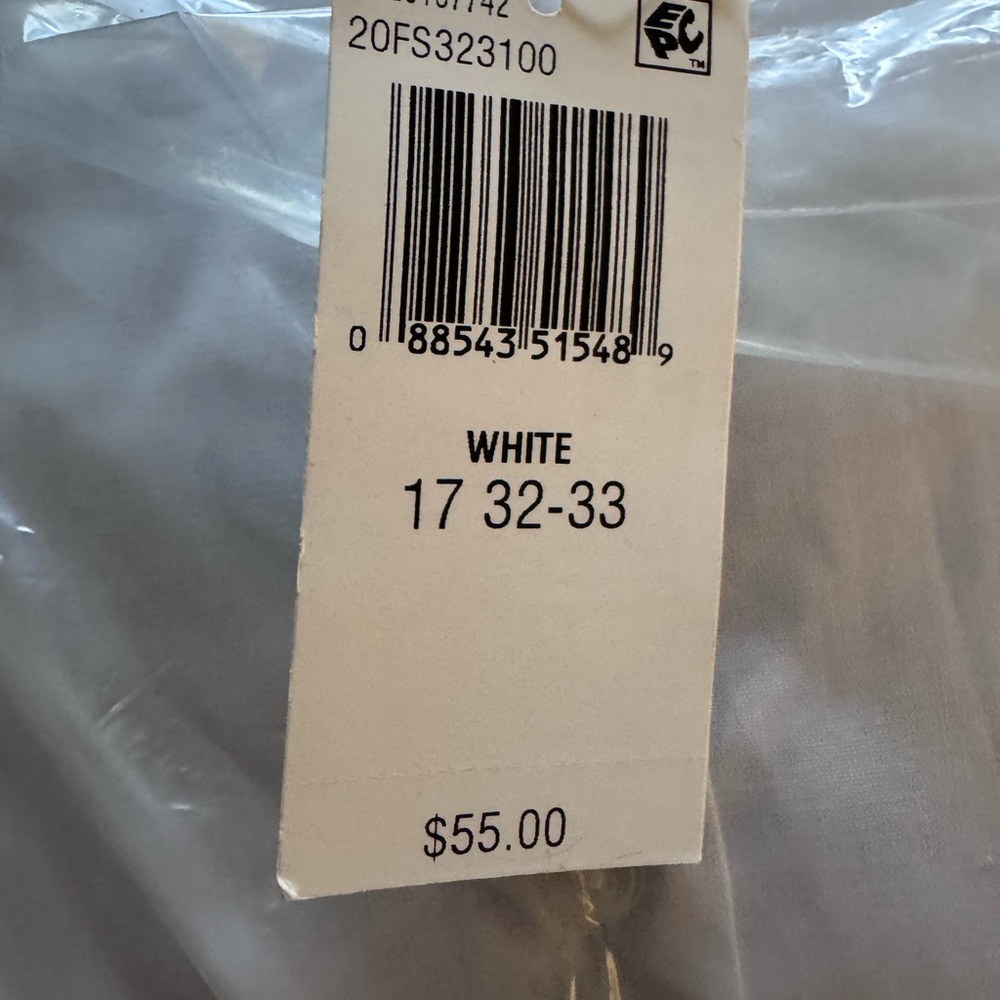 Van Heusen Men's White Slim Fit Shirt 17 32/33 XL ( new in original packaging) - Picture 5 of 5